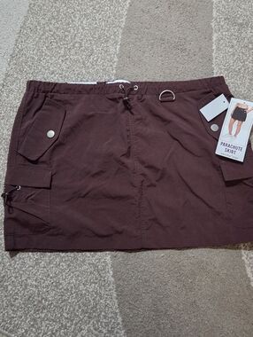 Vanilla Star Parachute Mini Skirt - Brown